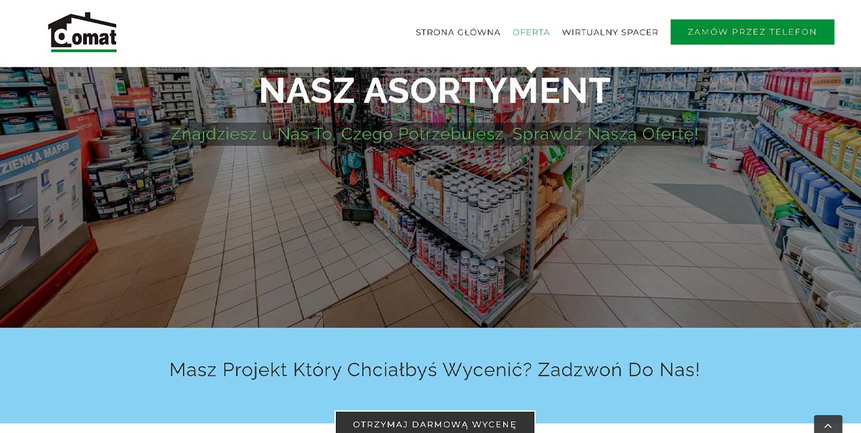 Strona internetowa Domat Nysa – Asortyment Strona internetowa Domat Nysa - Asortyment